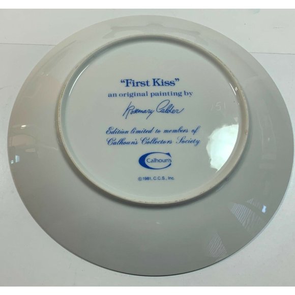 Rosemary Calder Collector Plate First Kiss Calhouns Collectors Society 1981 - Picture 8 of 8
